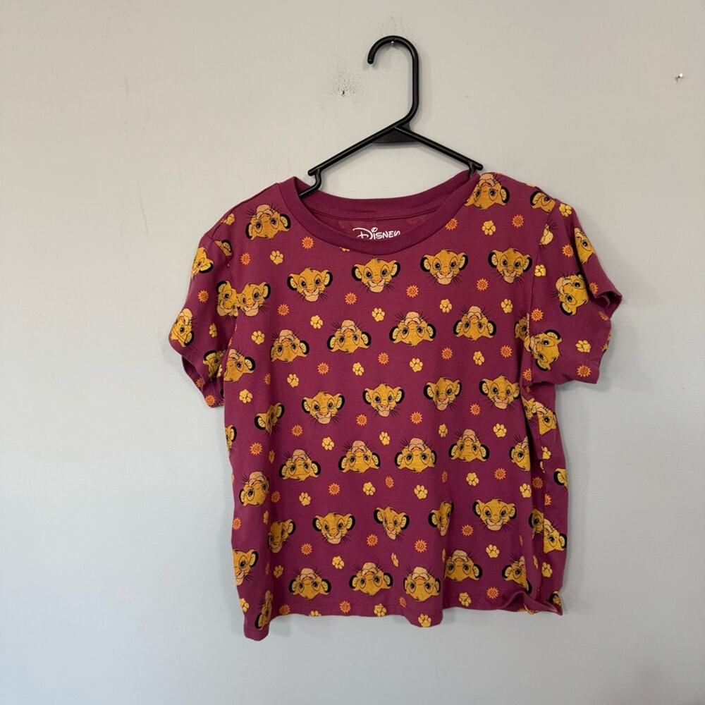 Disney The Lion King Simba Cropped Tee Shirt Women’s Size Large Short Sleeves